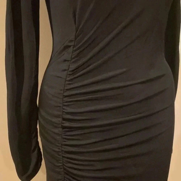 ZARA WOMAN NWT BLACK DRAPED SHEATH DRESS - Picture 10 of 12